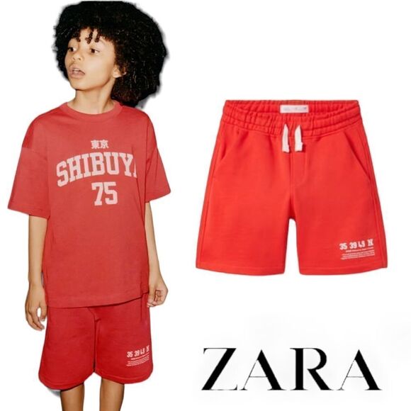 Zara Other - ZARA Kids | Red | PLUSH JOGGING SHORTS